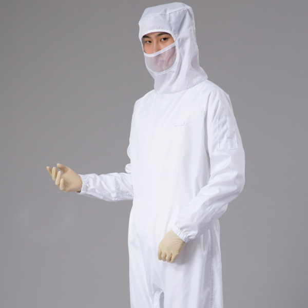 襠下拉鏈連帽連體防塵服